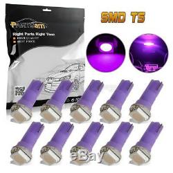 10X T5 74 SMD 5050 Instrument Gauge Dash Purple LED Bulbs light For Silverado
