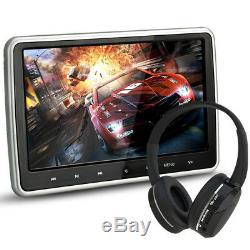 10.1'' Digital HD TFT LCD Screen Car Headrest Monitor DVD Player Kit USB/HDMI/FM
