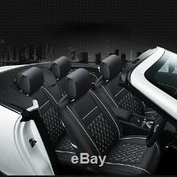 13Pcs Car Seat Covers Full Set 5-Seat Cushions PU Leather Protector Car Parts US