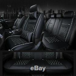 13Pcs Car Seat Covers Full Set 5-Seat Cushions PU Leather Protector Car Parts US