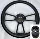 14 Black Steering Wheel (black Half Wrap, Chevy Horn Button, Adapter A01)