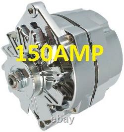 150amp High Amp Chrome Alternator 3 Wire Three System For Chevy Gm Buick