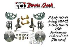 1964-1972 GM A, F, X Body Disc Brake Conversion Kit 9 Booster Drilled Rotors