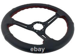 1969-89 Chevy Camaro 14 6-Bolt Perforated Black Leather Steering Wheel Kit, SS