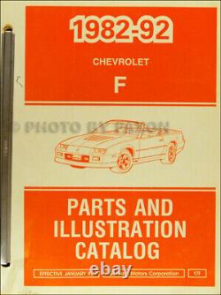 1982-1992 Chevy Camaro Master Parts Book Illustrated Part Number Catalog