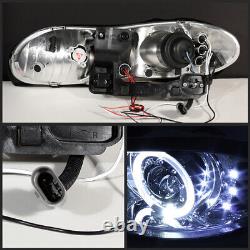 1998-2002 Chevy Camaro LED Dual Halo Projector Headlights Headlamps Left+Right