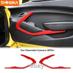 1Pair Door V Shape Panel Cover Trim Bezel Strips for Chevy Camaro 2016+ Red