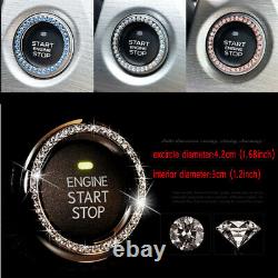 1x Car Auto SUV Decorative Chrome Accessories Button Start Switch Diamond Ring
