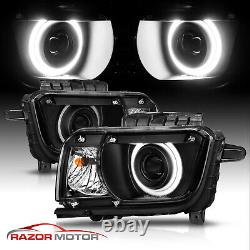 2010 2011 2012 2013 Halo Ring Projector Black Headlight For Chevy Camaro