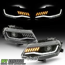 2016-2018 Chevy Camaro Halogen Black LED Sequential Signal Projector Headlights