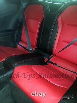 2016-2022 Chevrolet Camaro Coupe LS RS SS Black Red Leather Seat Covers Perfed