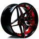 20 Ac Wheels Ac01 Gloss Black Red Inner Extreme Concave Rims (b10)
