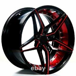 20 Ac Wheels Ac01 Gloss Black Red Inner Extreme Concave Rims (b10)