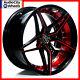 20 Mq 3259 Wheels Black With Red Staggered Rims 5x115 Fit Dodge Challenger