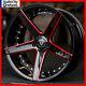 20 Staggered Mq 3226 Wheels Black With Red Milled Accents Rims And Tires Pkg
