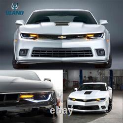 2PCS LED Projector Headlights Lamps For 2014-2015 Chevy Camaro LS LT SS LH+RH