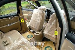 2 Sets Beige Retractable Car Safety Seat Belts Lap Safety Belt 3 Point Seatbelts