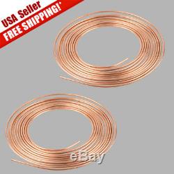 2x 25ft per Roll Copper Nickel Steel Brake Line Tubing 3/16 For All Auto