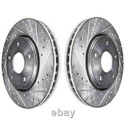 321mm Front Drilled & Slotted Brake Rotors for 2013- 2016 Chevy Malibu Impala