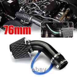 3Car Cold Air Intake Filter Induction Pipe Power Flow Hose System Carbon Fibre