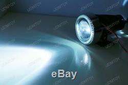 3 Projector Fog Light Lamps with 40-LED Halo Angel Eyes Rings + 8000K HID Combo