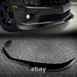 3pcs For 10-13 Chevy Camaro V6 Stp-style Glossy Black Front Bumper Spoiler Lip