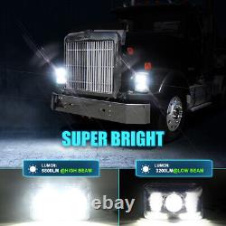 4PCS 4x6 LED Headlights Hi/Lo Beam For Chevy Camaro 1982-1992 Caprice El Camino