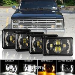 4PCS 4x6 LED Headlights Hi-Lo Beam Turn Signal DRL for Chevrolet C30 1981-1986
