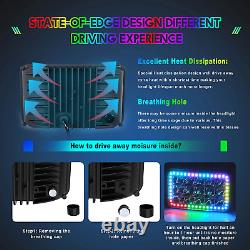 4PCS RGB 4x6 LED Headlights Hi/Lo Beam Halo for Peterbilt Kenworth Freightliner