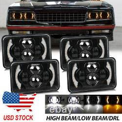 4pcs 4X6'' Hi/Lo beam DRL LED Headlight for Chevy C10 C20 C30 Camaro Ford 81-87