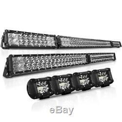 54Inch 4000W LED Light Bar Combo + 42 +4 CUBE PODS OFFROAD SUV For Ford 52/40
