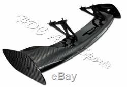 57 TYPE-3 Carbon Fiber Adjustable Rear Trunk GT-Style Spoiler Wing Universal 2