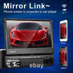 7 Single DIN Manual Retractable Android 10.1 Car Stereo Radio Video Mirror Link
