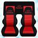82-92 Chevy Camaro Car Seat Covers Blk-red Front + 3 Piece Rear Benc W Design
