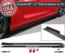 96 x 6 Extension Flat Bottom Line Lip Side Skirt with Fin Diffuser For Chevy