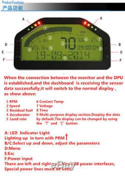 Auto Car Dash Race Display OBD2 Bluetooth Dashboard LCD Screen Digital Gauge Kit