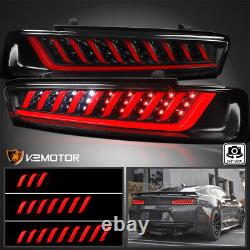 Black Fits 2016-2018 Chevy Camaro Tail Lights LED Sequential Signal Lamp 16-18