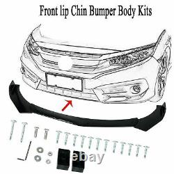 Black Front Bumper Lip Splitter Strut Rods Side Skirt Kits For Chevrolet Camaro