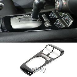 Black Steering Wheel Dashboard Gear Shift Cover Trim Kit For Chevy Camaro 10-15