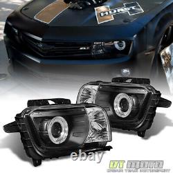 Blk 2010-2013 Chevy Camaro LED Halo Projector Headlights Headlamps 10 11 12 13