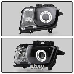 Blk 2010-2013 Chevy Camaro LED Halo Projector Headlights Headlamps 10 11 12 13