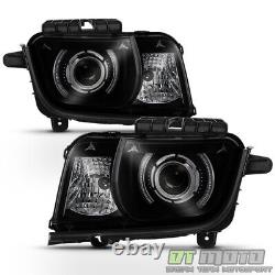 Blk Smoke 2010-2013 Chevy Camaro LED CCFL Projector Headlights Halogen Headlamps