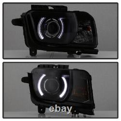 Blk Smoke 2010-2013 Chevy Camaro LED CCFL Projector Headlights Halogen Headlamps