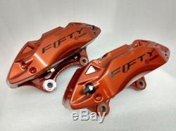 Brembo Camaro orange front brake caliper pair + pads. NEW GM OEM Fifty calipers