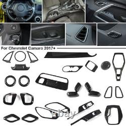 Carbon Fiber Interior Cover Trim Decor Sticker Accessories for Chevy Camaro 17+