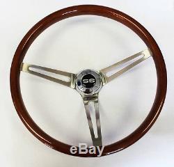 Chevelle Impala Nova Wood Steering Wheel High Gloss Finish 15 SS Cap