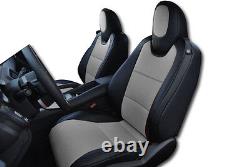 Chevy Camaro 2010-2015 Black/grey Leather-like Custom Fit Front Seat Cover