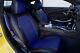 Chevy Camaro 2016- Black/blue Leather-like Custom Made Fit Front Seat Cover