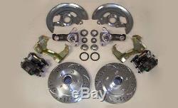 Chevy GM High Performance Disc Brake Conversion Kit A F Body Hoses Slotted Rotor