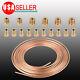 Copper Nickel Steel 3/16 Brake Line Tubing Kit Armor With 16pcs Gold Fittings